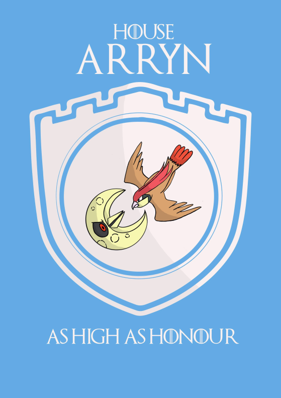 Brasão da Casa Arryn —  Imagem: _baddwolf/Reddit - Pokémon Scarlet e Violet