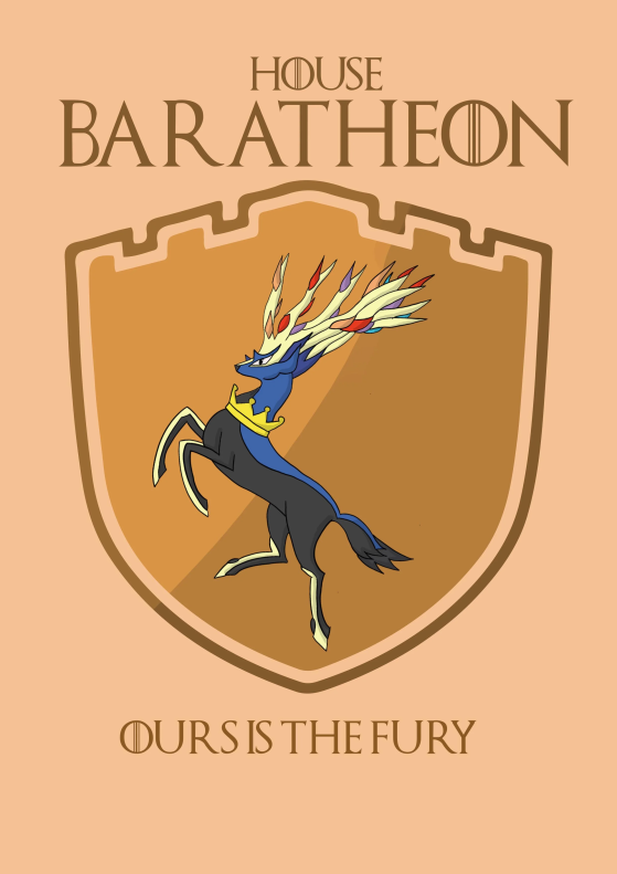 Brasão da Casa Baratheon —  Imagem: _baddwolf/Reddit - Pokémon Scarlet e Violet