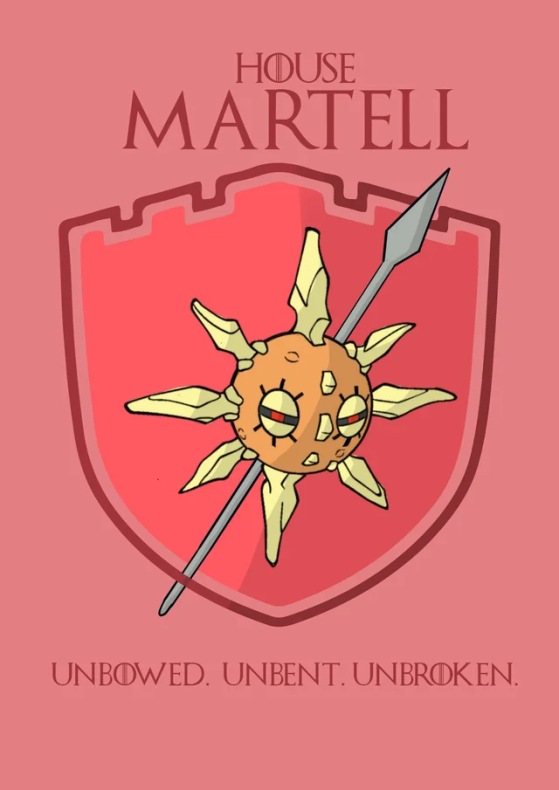 Brasão da Casa Martell —  Imagem: _baddwolf/Reddit - Pokémon Scarlet e Violet
