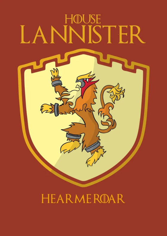 Brasão da Casa Lannister —  Imagem: _baddwolf/Reddit - Pokémon Scarlet e Violet