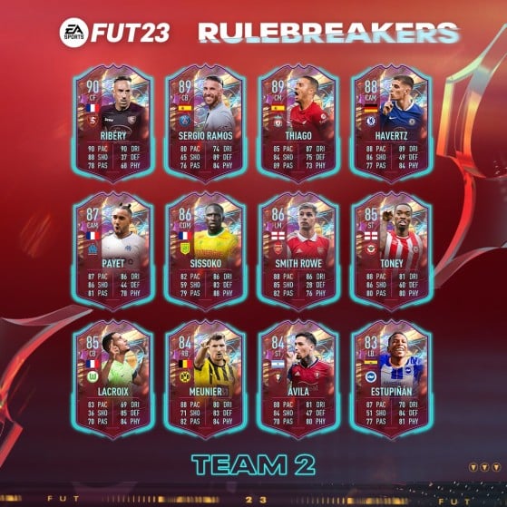 FIFA 23: Algumas das cartas Rulebreakers (Time 2) disponíveis no Ultimate Team - FIFA 23