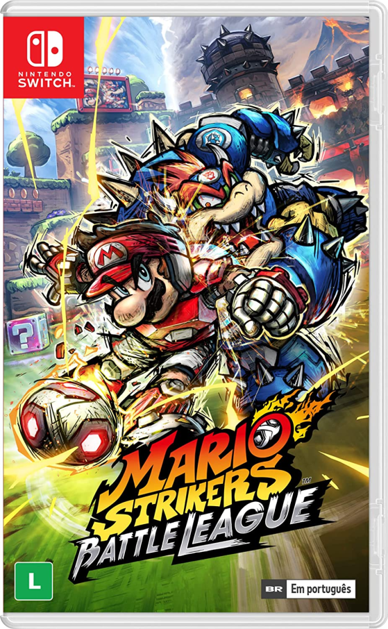Jogos localizados em PT-BR, como Mario Strikers: Battle League, tem indicação no encarte — Imagem: Nintendo/Divulgação - Millenium