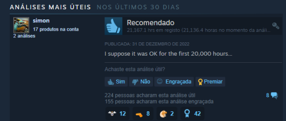 Print da página no Steam do jogador - Millenium