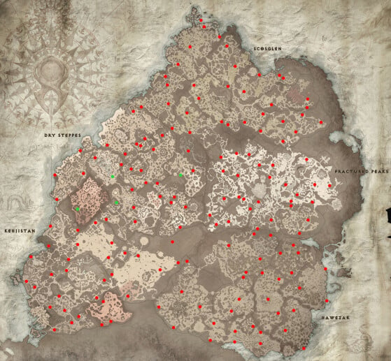 Altares de Lilith Mapa —  Imagem: Reprodução/Blizzard - Diablo IV