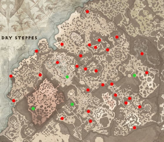Localização dos altares de Lilith nas estepes áridas - Diablo IV