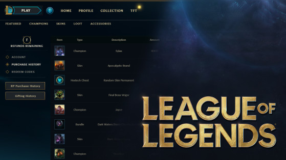 LoL: Reembolso de conteúdos League of Legends com o uso de tokens
