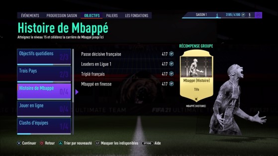 Objetivos de temporada para receber Mbappé Imagem: EA Sports - FIFA 21