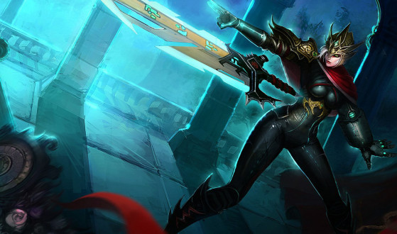 Splash art de Riven Elite Carmesim — Imagem: Riot Games/Divulgação - League of Legends