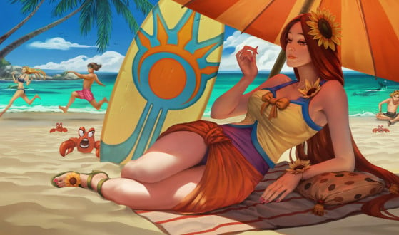 Splash art de Leona Curtindo o Verão — Imagem: Riot Games/Divulgação - League of Legends